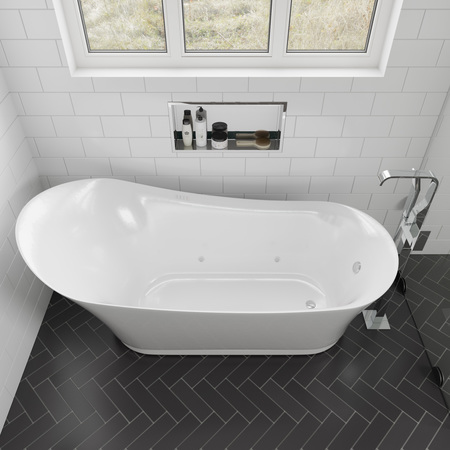 Eago EAGO AM2140 6 Foot White Free Standing Air Bubble Bathtub AM2140